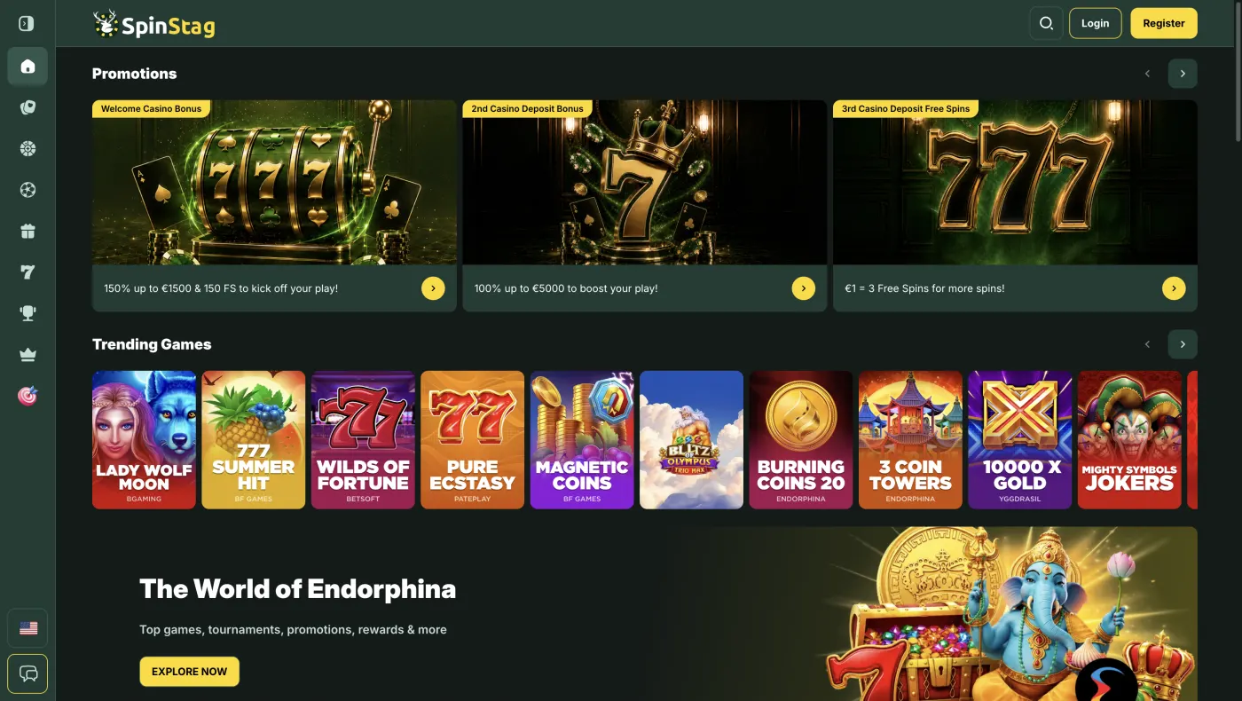 SpinStag Casino lobby